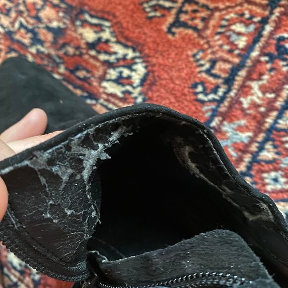 INC Gutsy Women's 7.5M Black Suede Ankle Booties Side Zip High Heels Shoes - Picture 6 of 7